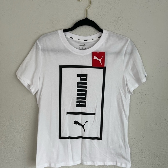 Puma Woman White Logo Print Fearless Tee, Size M - Picture 2 of 5